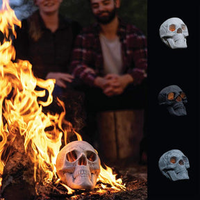 Fireproof Ceramic Skull Fire Log