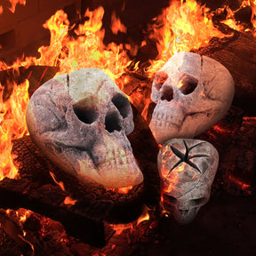 Fireproof Ceramic Skull Fire Log