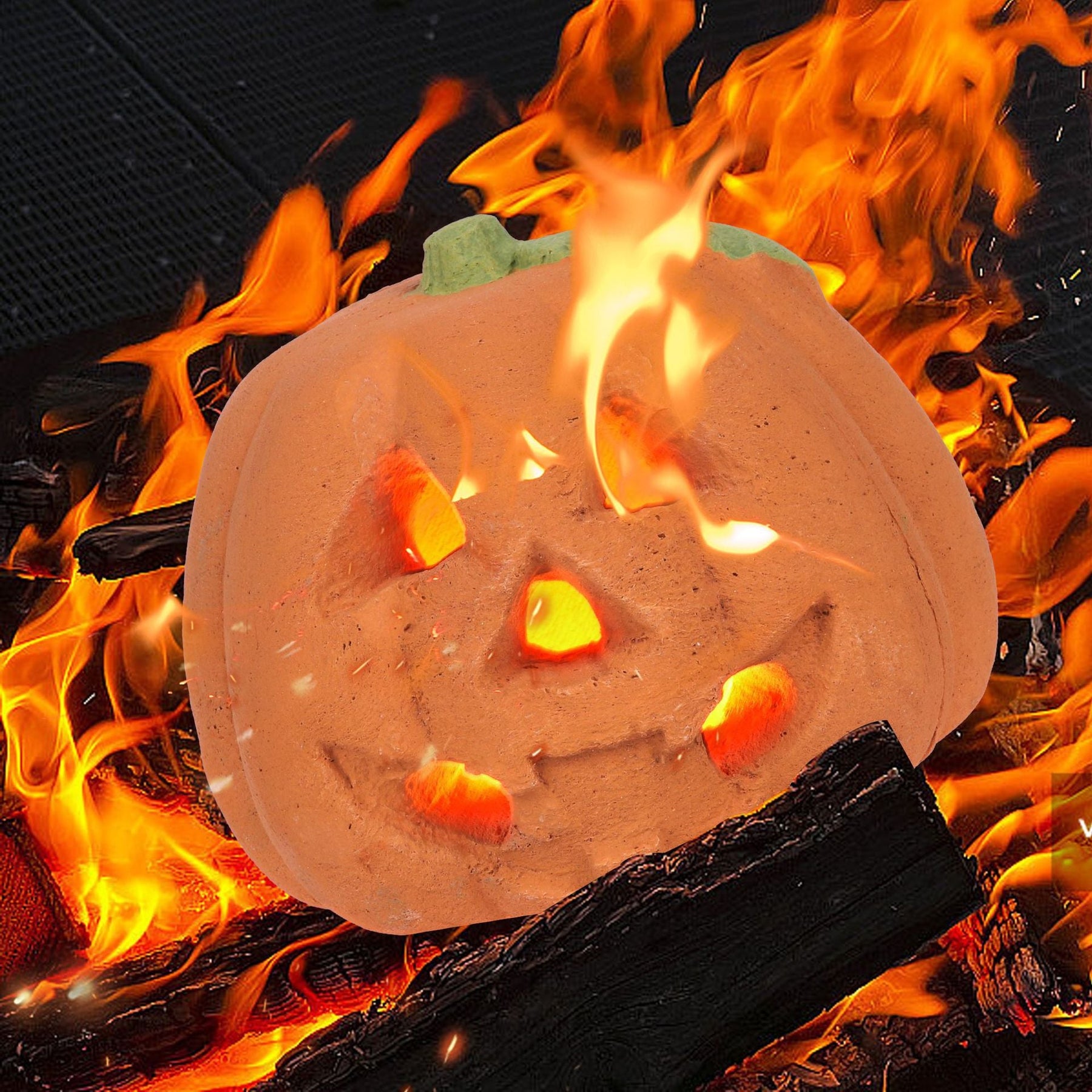 Fireproof Ceramic Skull Fire Log