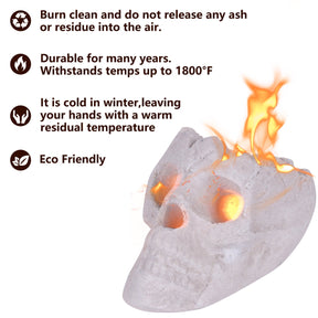 Fireproof Ceramic Skull Fire Log