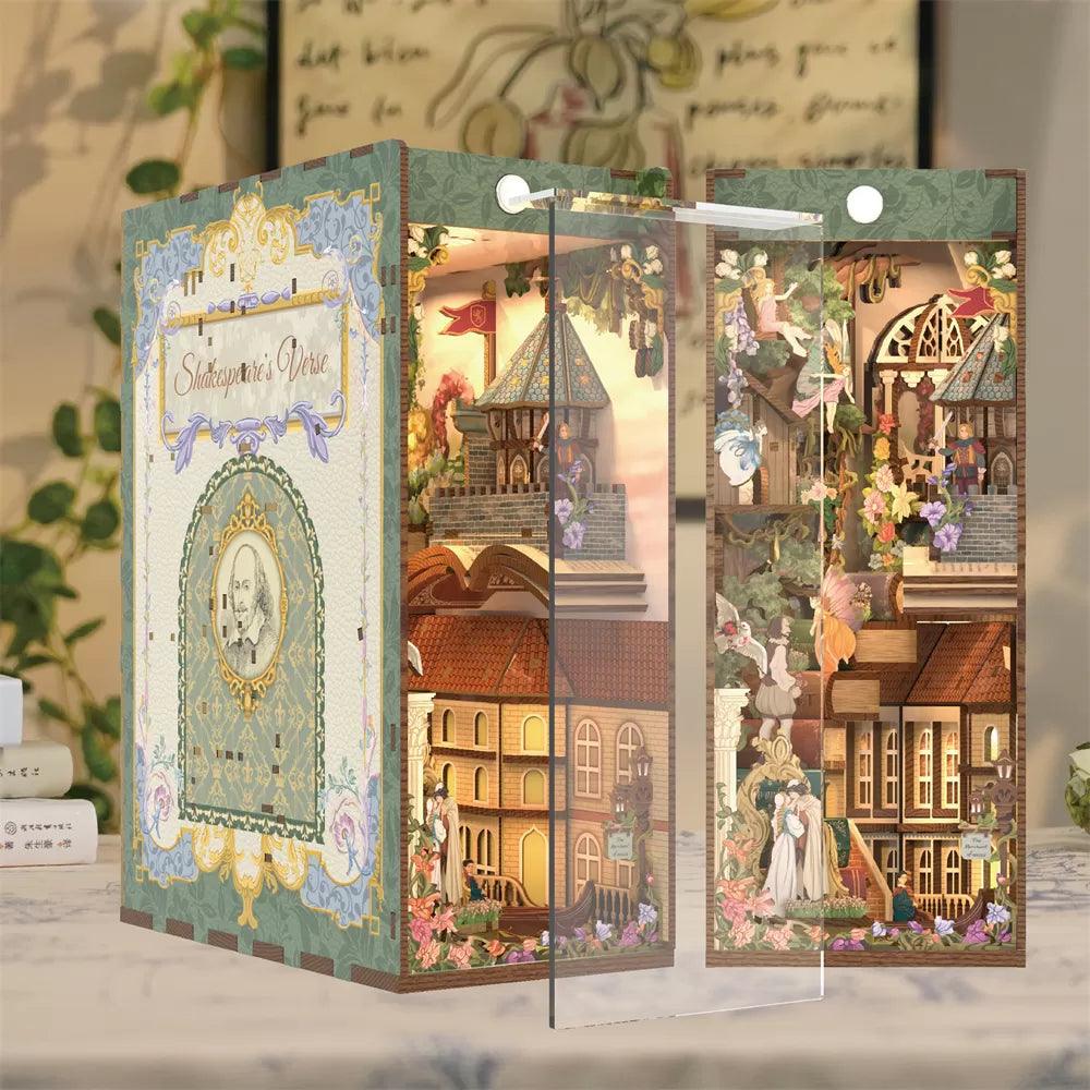 TONECHEER 3D Wooden Puzzle DIY Book Nook Kit (Shakespeare's Verse)