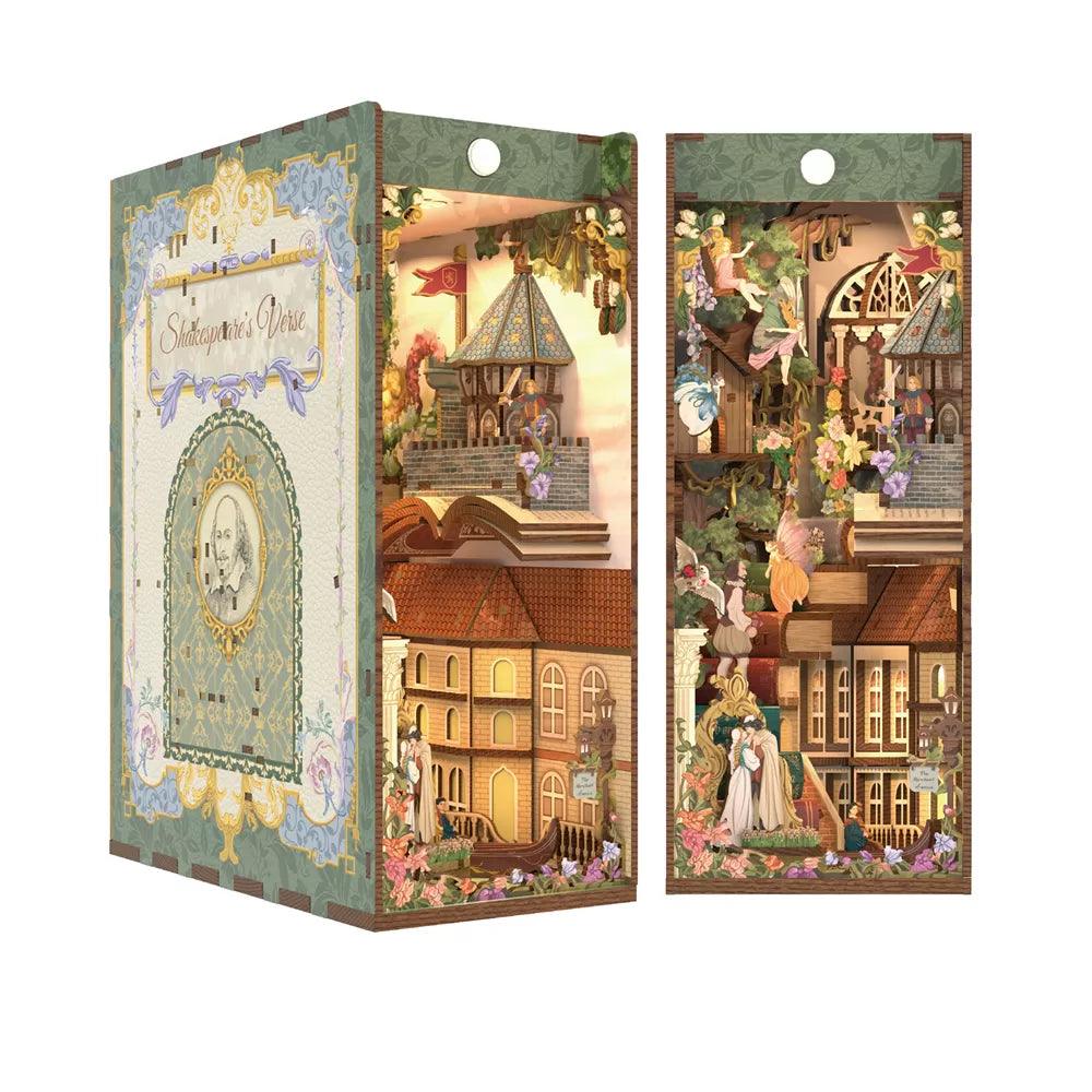 TONECHEER 3D Wooden Puzzle DIY Book Nook Kit (Shakespeare's Verse)