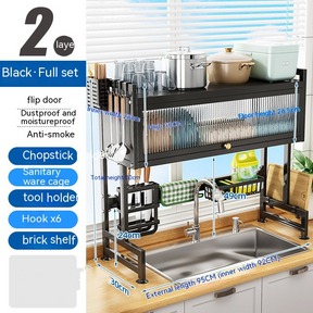 🌈SpaceSaver  Dish Rack Over The Sink with Cutlery Drainer