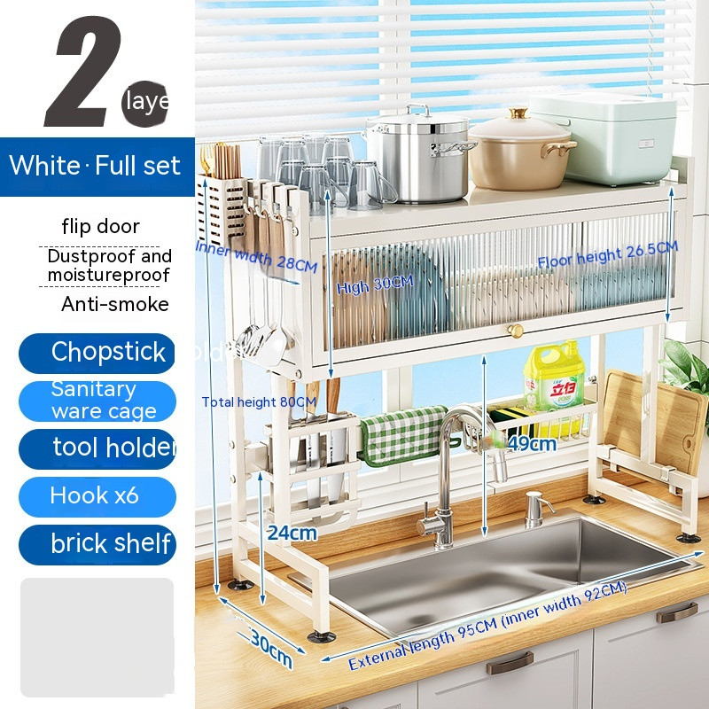 🌈SpaceSaver  Dish Rack Over The Sink with Cutlery Drainer