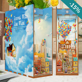 TONECHEER 3D Wooden Puzzle DIY Book Nook Kit (Travel With The Wind)