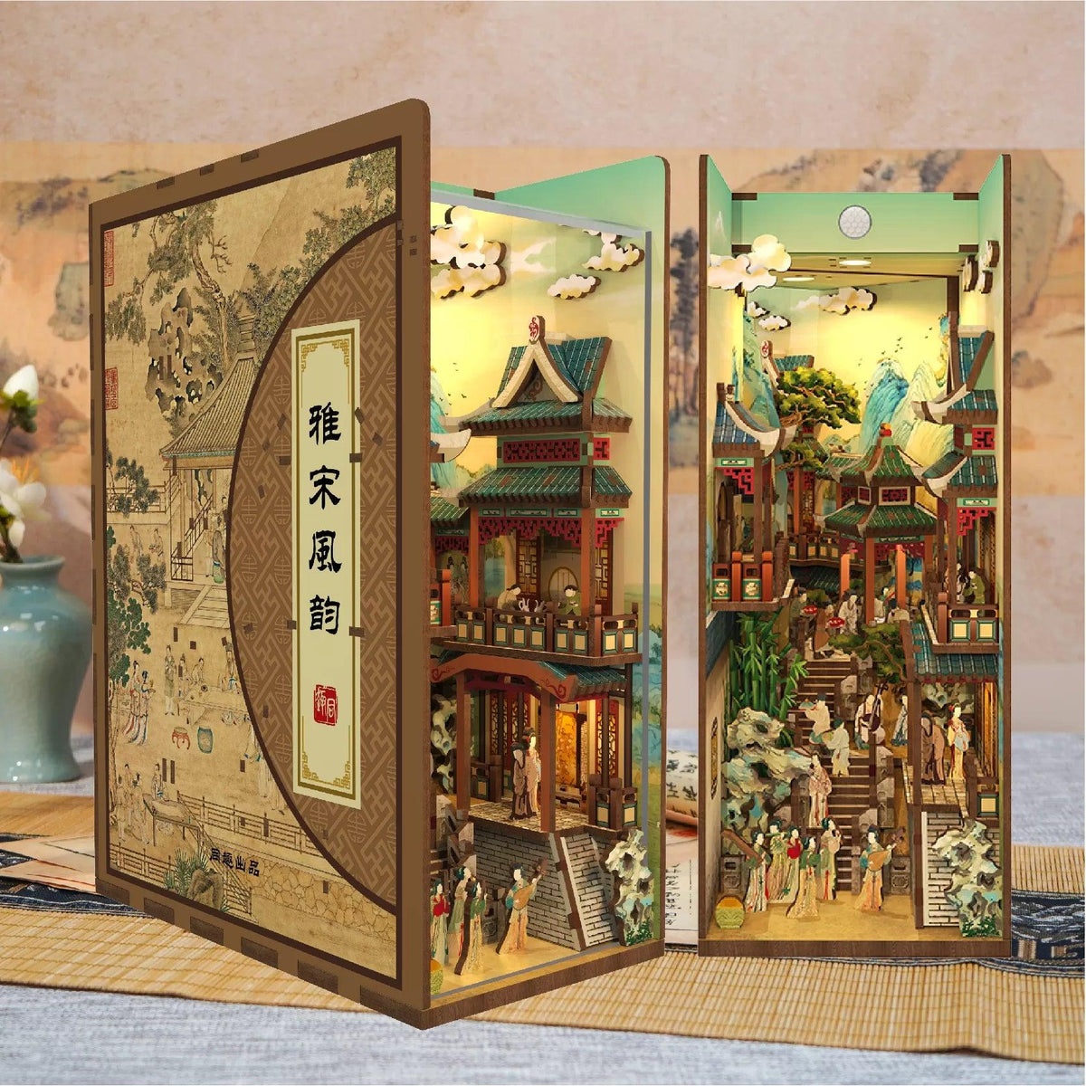 TONECHEER 3D Wooden Puzzle DIY Book Nook Kit (Song Dynasty Culture)