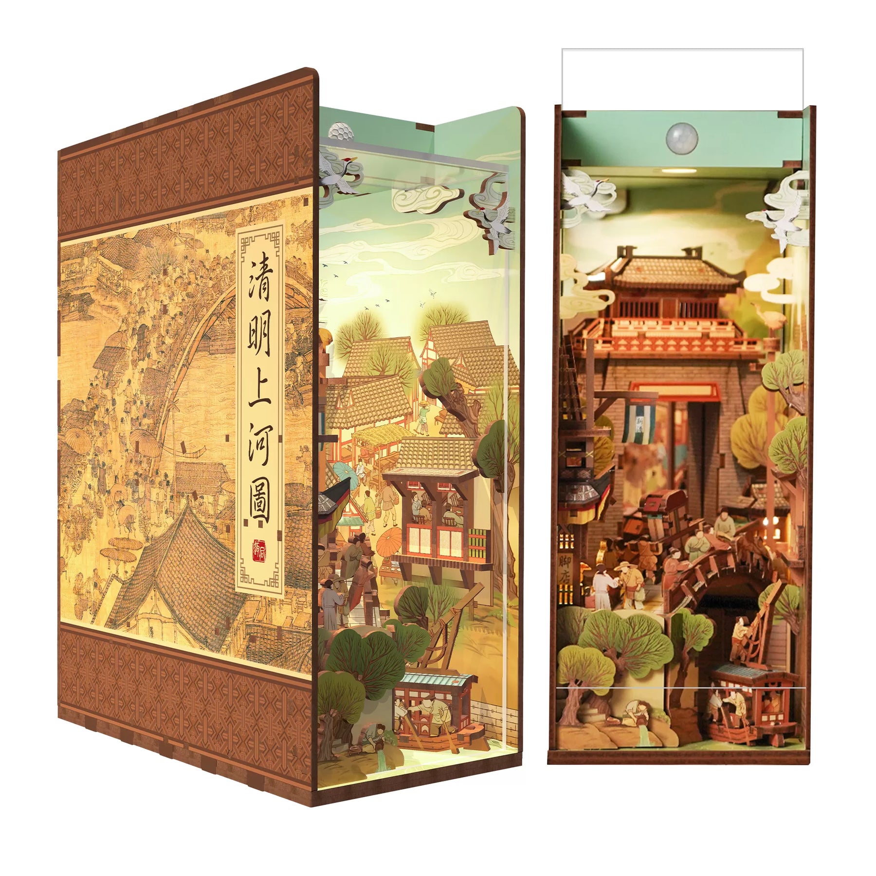 TONECHEER 3D Wooden Puzzle DIY Book Nook Kit (Qingming Riverside)