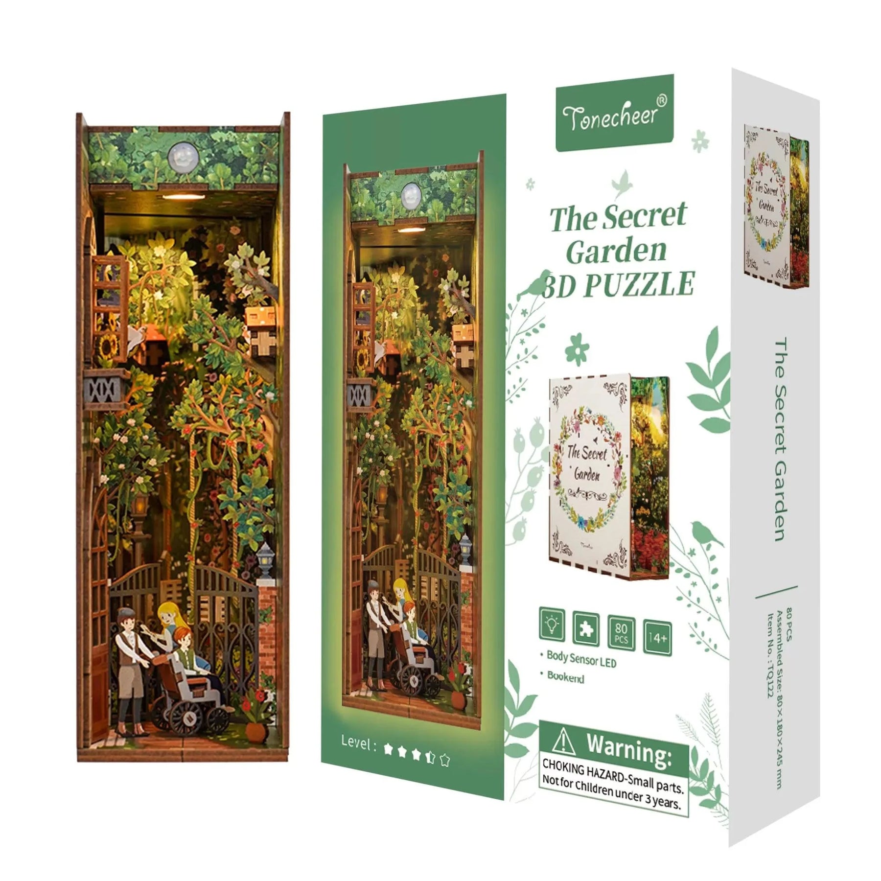 TONECHEER 3D Wooden Puzzle DIY Book Nook Kit (The Secret Garden)