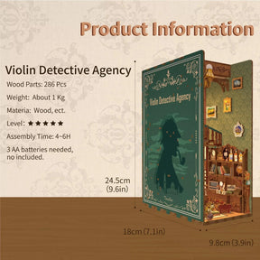 TONECHEER 3D Wooden Puzzle DIY Book Nook Kit (Violin Detective Agency)