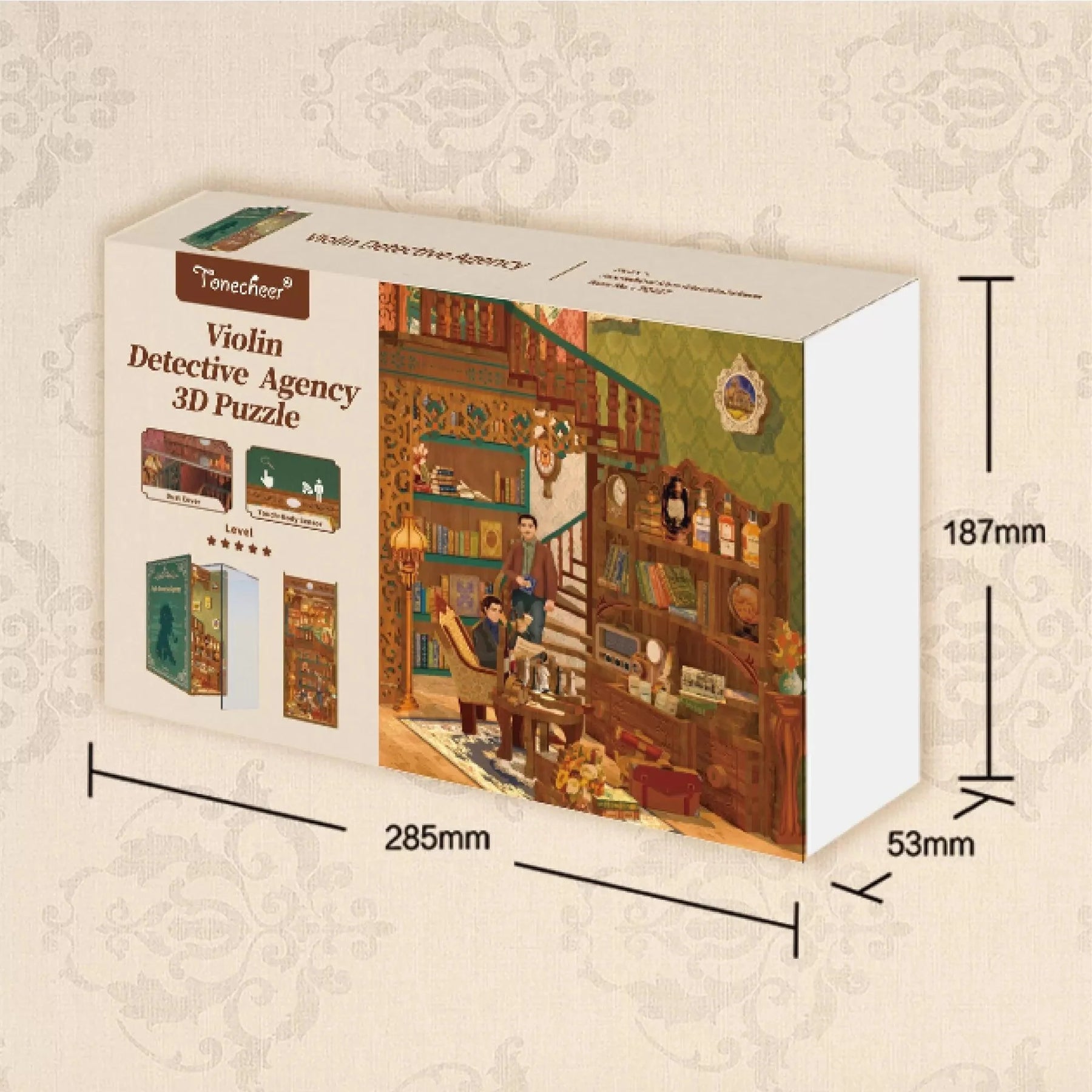 TONECHEER 3D Wooden Puzzle DIY Book Nook Kit (Violin Detective Agency)