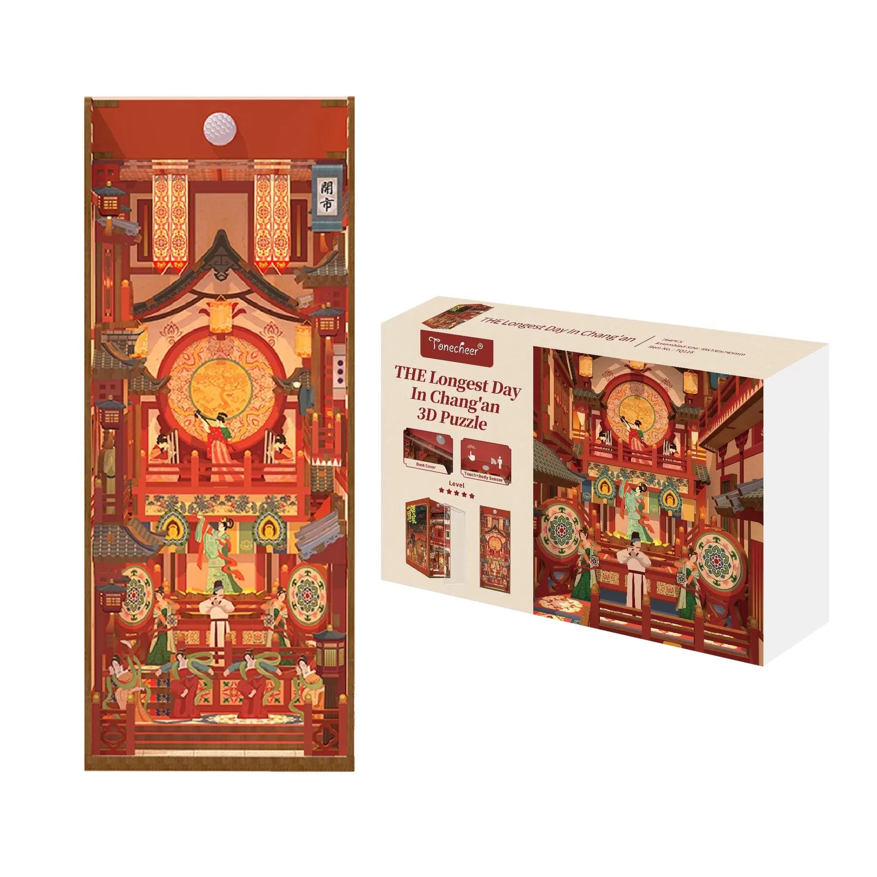 TONECHEER 3D Wooden Puzzle DIY Book Nook Kit (THE Longest Day in Chang'an)