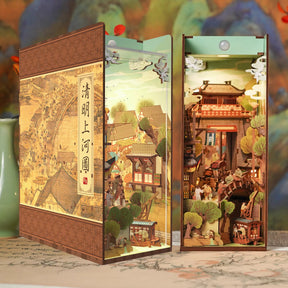 TONECHEER 3D Wooden Puzzle DIY Book Nook Kit (Qingming Riverside)