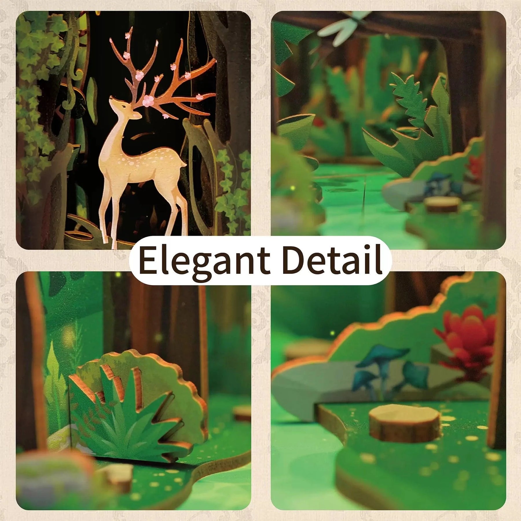 TONECHEER 3D Wooden Puzzle DIY Book Nook Kit (Story of The Forest)