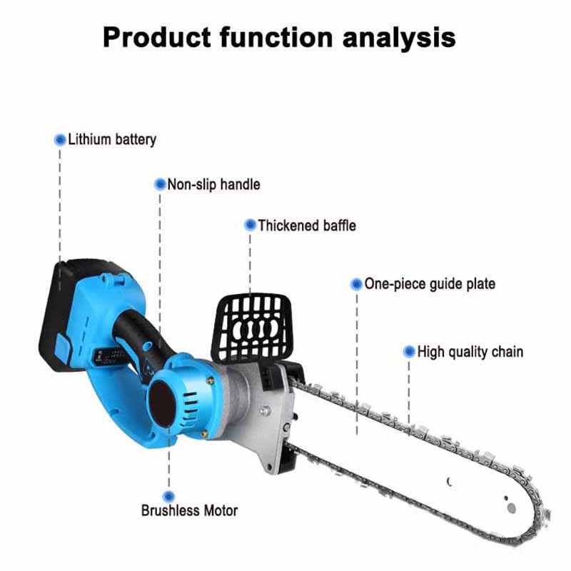 🥇Home use rechargeable small brushless lithium single-handed electric chain saws