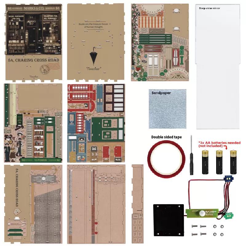 TONECHEER 3D Wooden Puzzle DIY Book Nook Kit (84 Charing Cross Road)