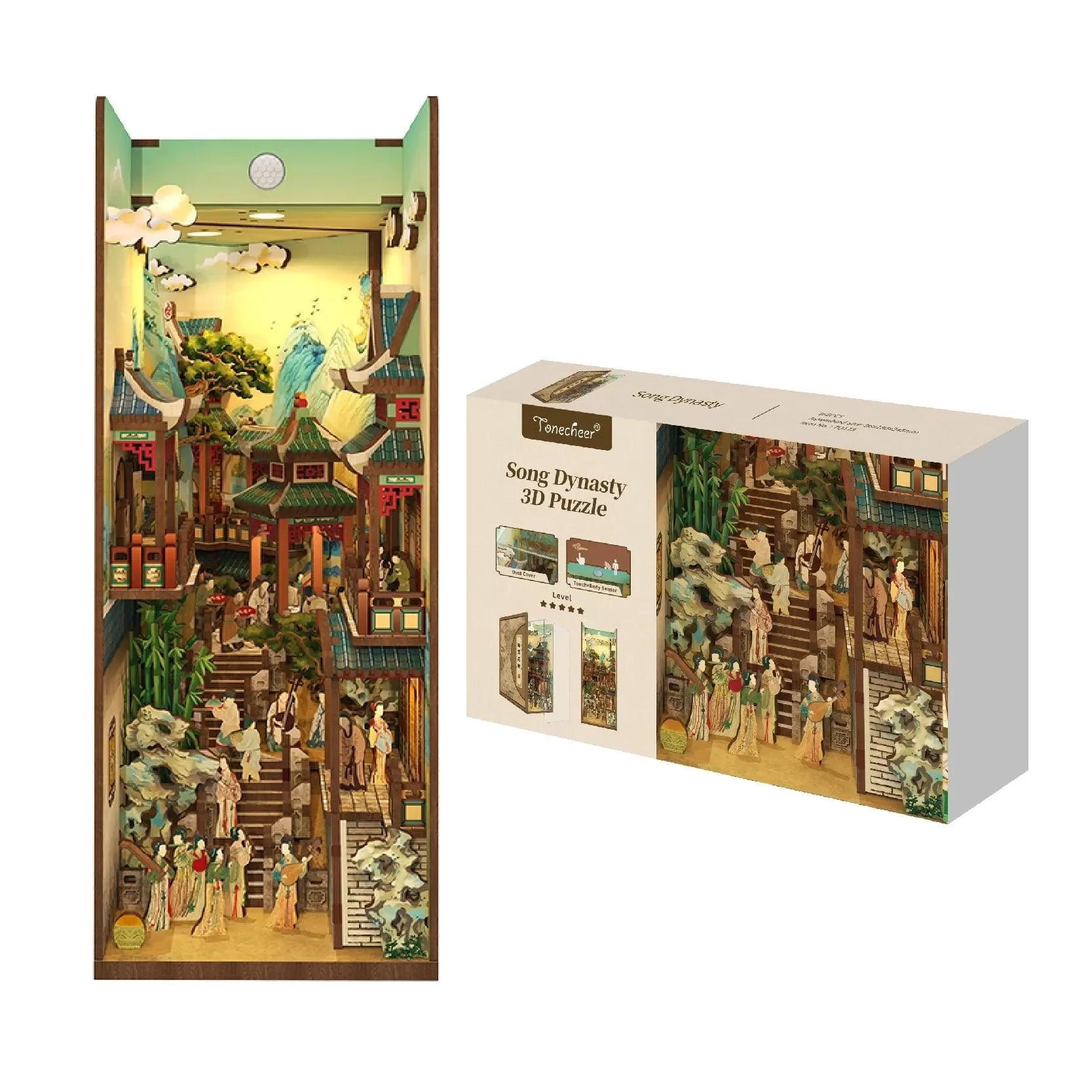 TONECHEER 3D Wooden Puzzle DIY Book Nook Kit (Song Dynasty Culture)