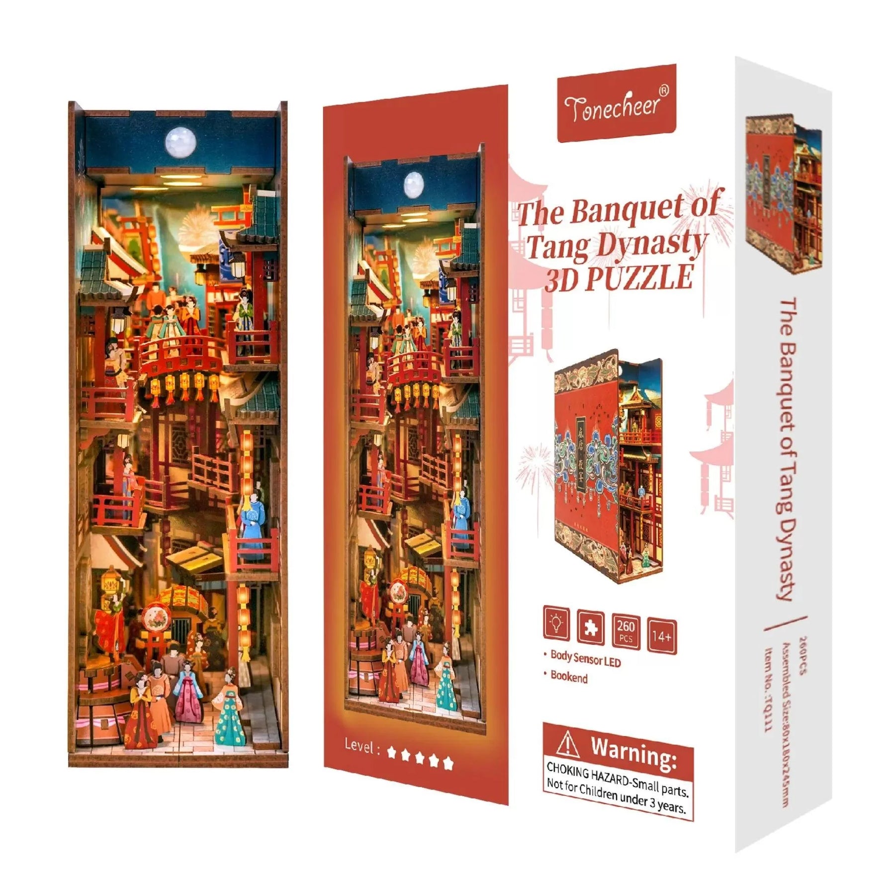 TONECHEER 3D Wooden Puzzle DIY Book Nook Kit (The Banquet of Tang Dynasty)