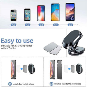 🔥Hot Sale 🔥2024 New Alloy Folding Magnetic Car Phone Holder