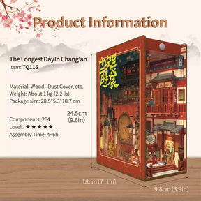 TONECHEER 3D Wooden Puzzle DIY Book Nook Kit (THE Longest Day in Chang'an)