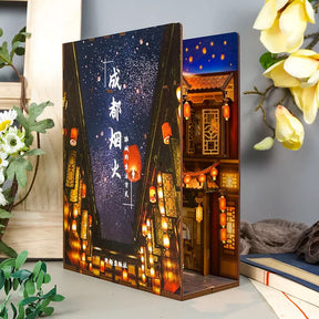 TONECHEER 3D Wooden Puzzle DIY Book Nook Kit (Chengdu Life)