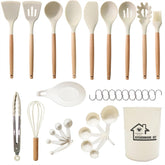 Camidy 33 Pieces Silicone Kitchen Cooking Utensils Set