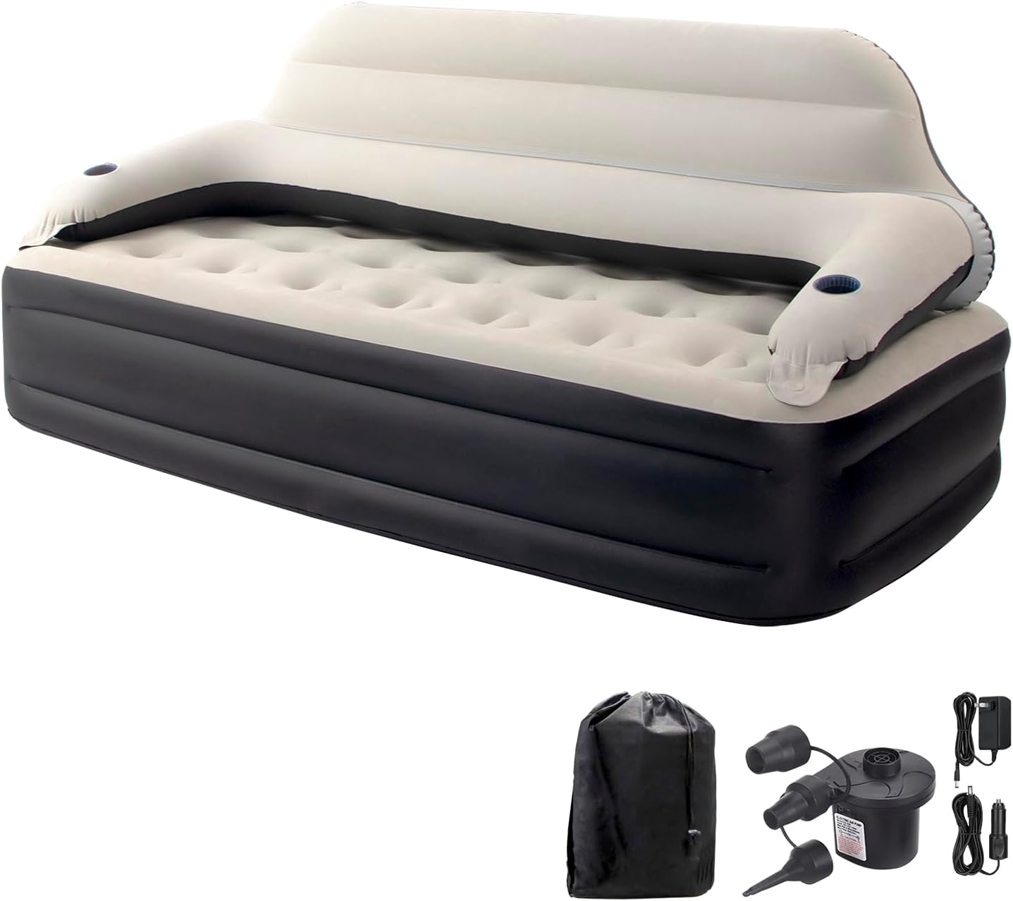 Queen Size Air Mattress with Headboard and Pump