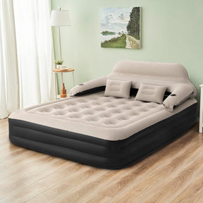 Queen Size Air Mattress with Headboard and Pump