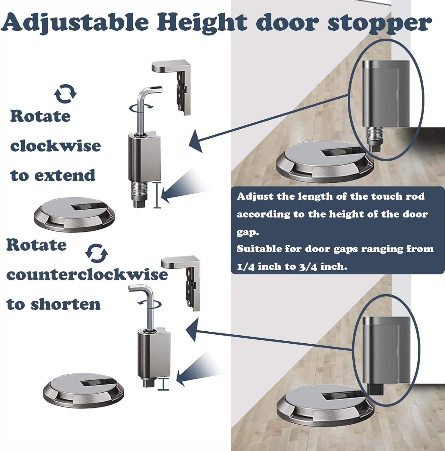 Mechanical Floor Door Stopper,Adjustable Height Door Holder