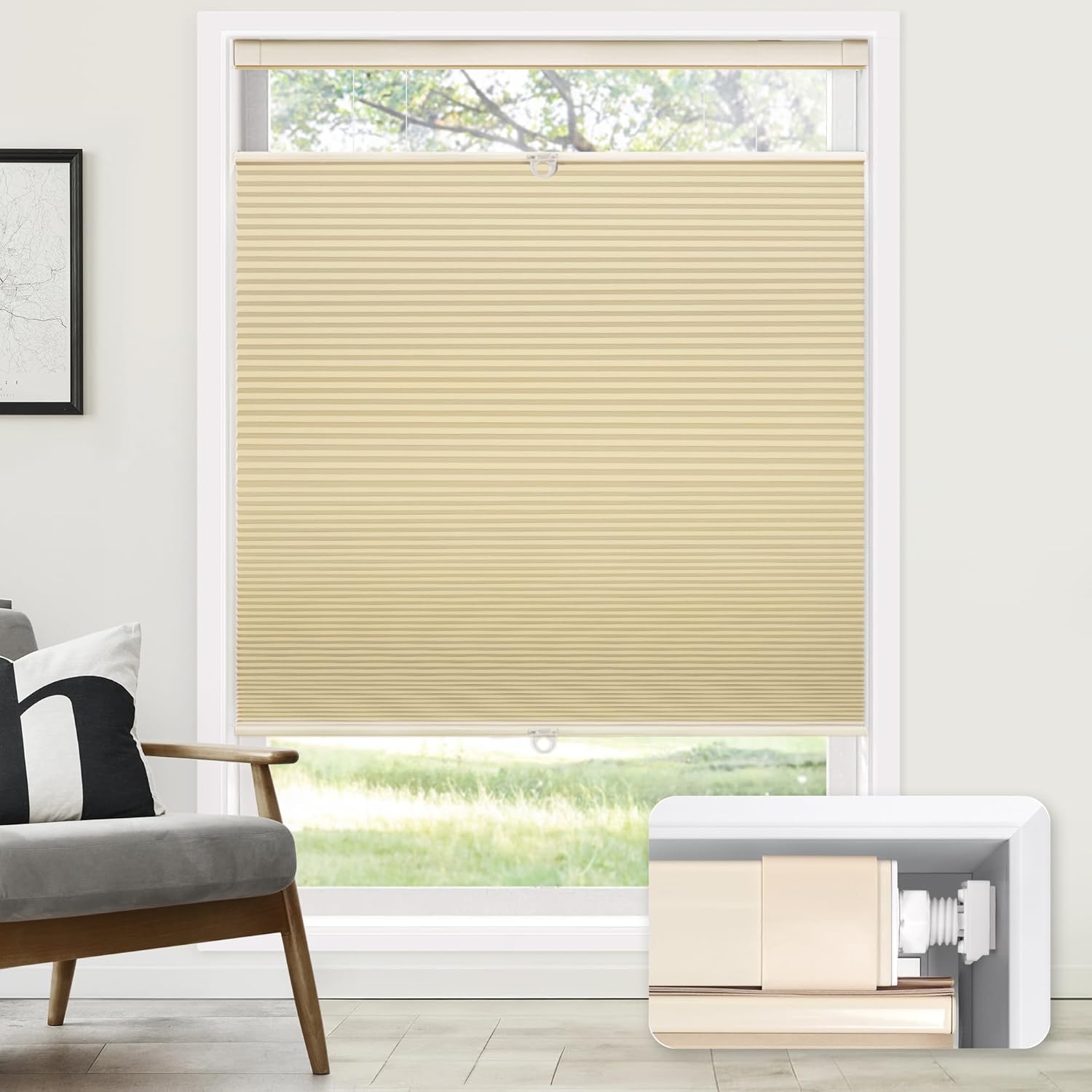 No Tools No Drill Cordless Cellular Shades