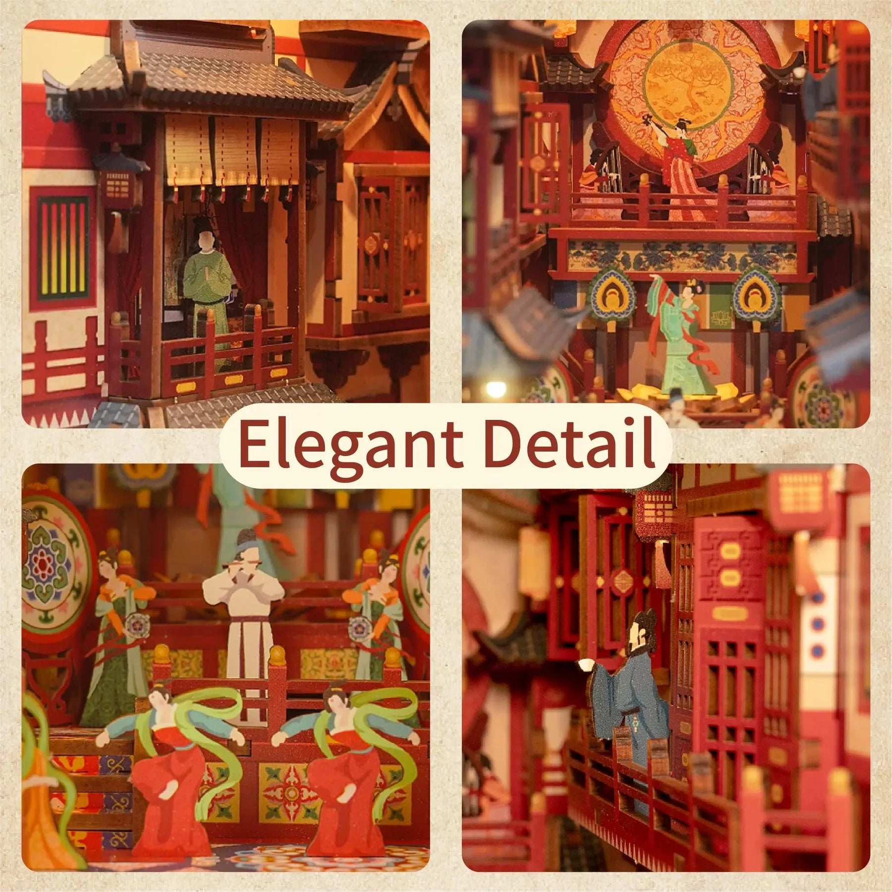 TONECHEER 3D Wooden Puzzle DIY Book Nook Kit (THE Longest Day in Chang'an)