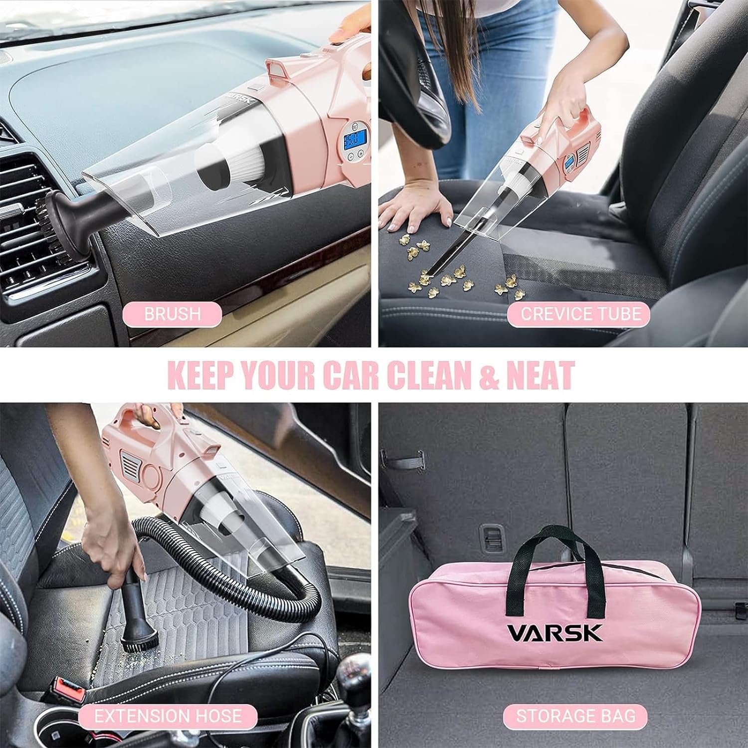 ⭐ 4-in-1 Car Vacuum Cleaner High Power