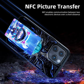 NFC Function Smart Phone Cases For iphone 15 14 13 Pro Max E ink Screen DIY Phone Covers With Protector Back Fundas Battery Free