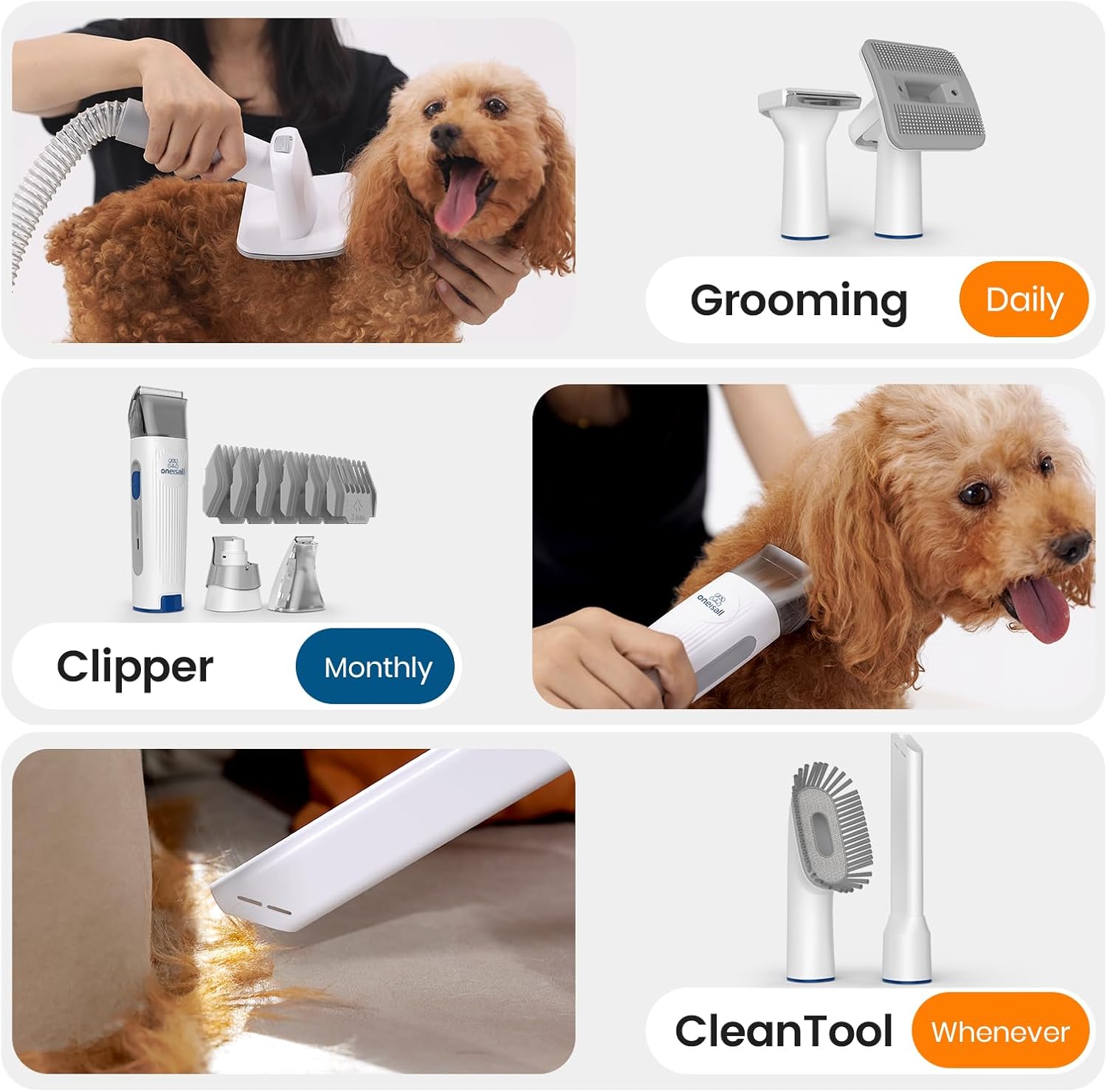 Hair Vacuum & pet Grooming Kit