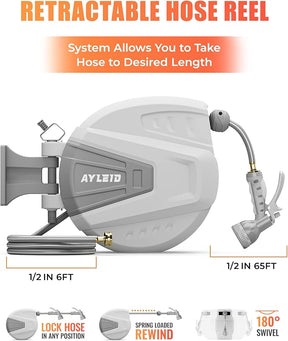 Ayleid Retractable Garden Hose Reel