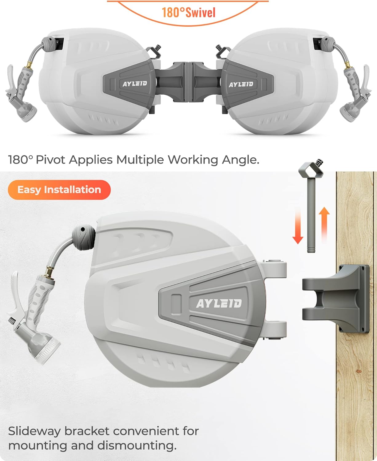 Ayleid Retractable Garden Hose Reel