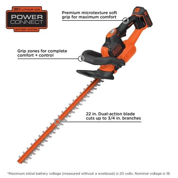 20V MAX* 22 In. POWERCUT™ Hedge Trimmer