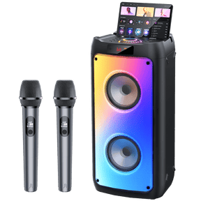 Deep Bass Karaoke Machine with 2 Mics and Lights