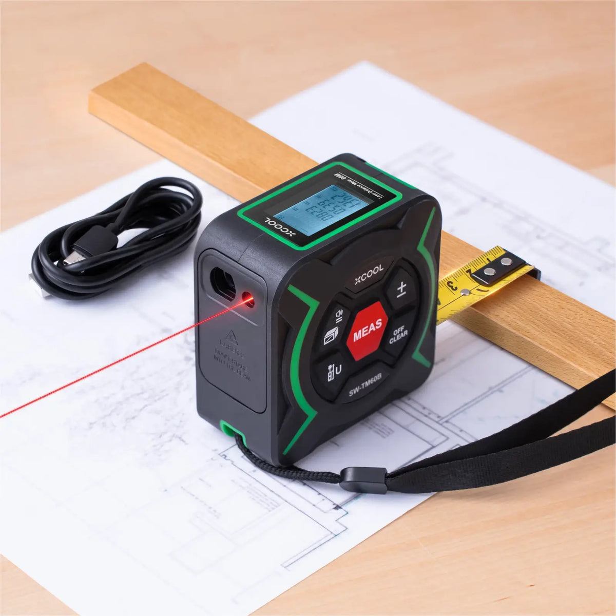 2-in-1 Digital Laser & Tape Measure, Handyman & Construction Tool