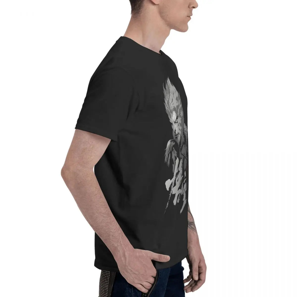 Black Myth : Wukong Men's Blue Fierce Wukong T-Shirt - Ignite Your Inner Warrior