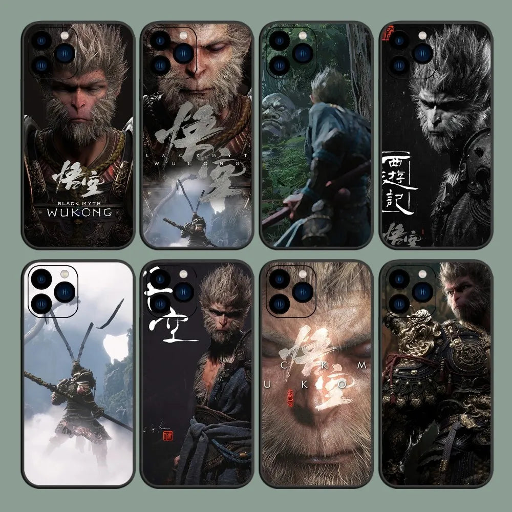 Monochrome Mastery Phone Case for iPhone - Black Myth : Wukong