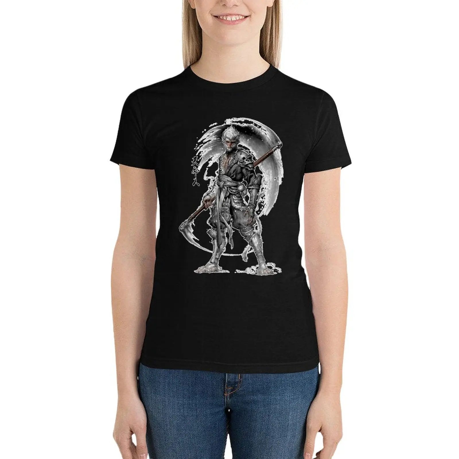 Black Myth : Wukong Women's White T-Shirt - Embrace the Legend