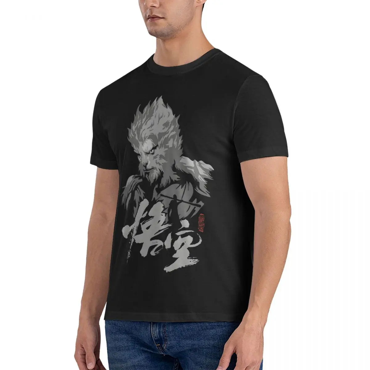 Black Myth : Wukong Men's Red Fierce Wukong T-Shirt - Ignite Your Inner Warrior