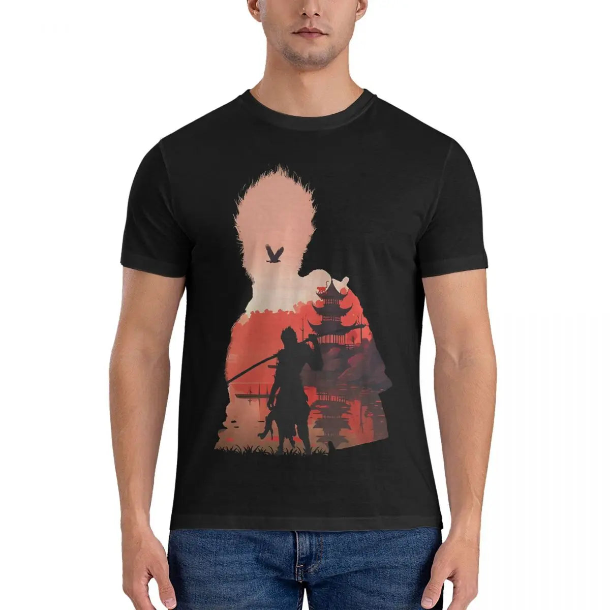 Black Myth : Wukong Silhouette Adventure T-Shirt - Blue