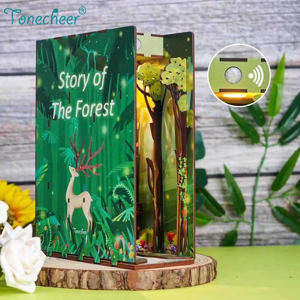 TONECHEER 3D Wooden Puzzle DIY Book Nook Kit (Story of The Forest)