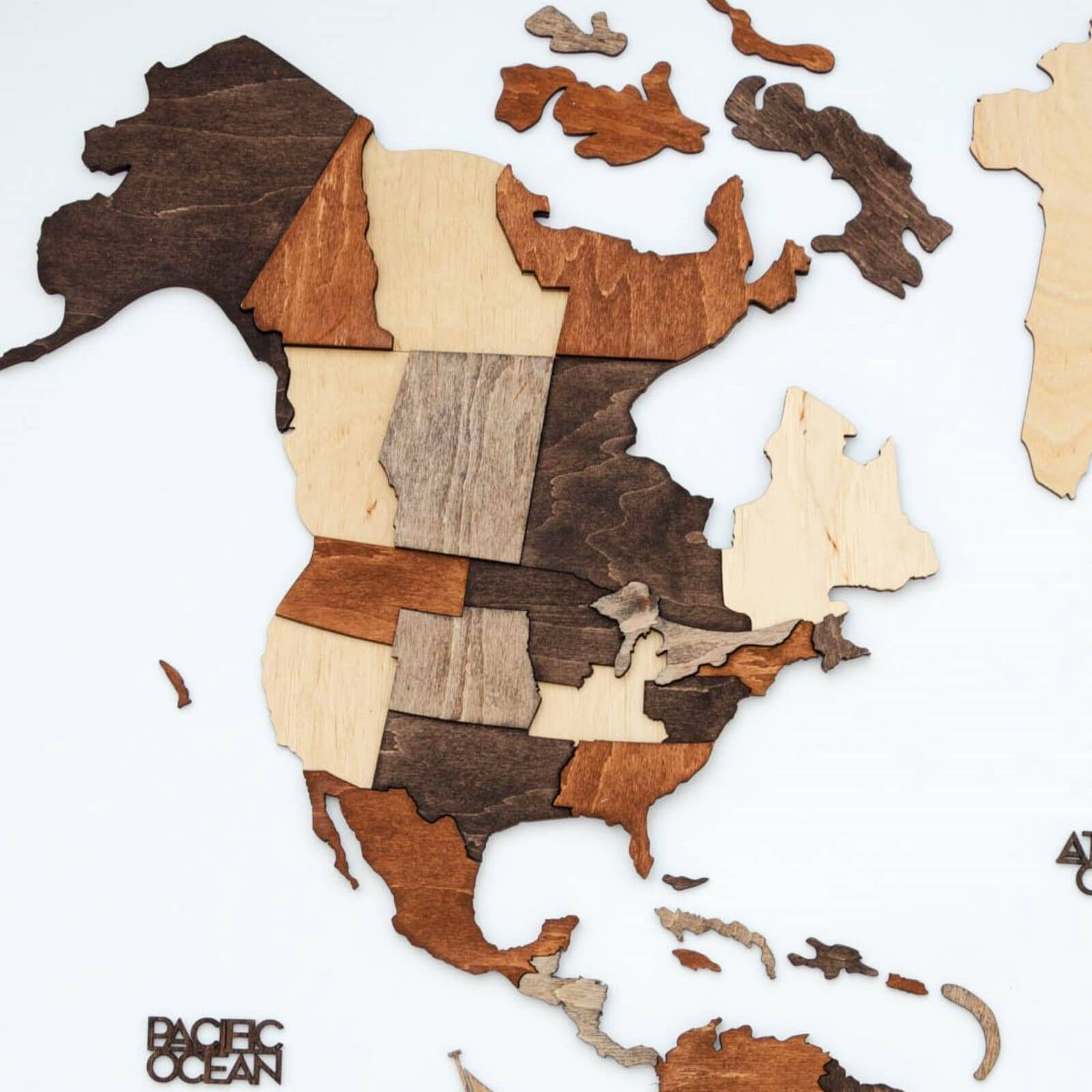 rustic wall map decor blank