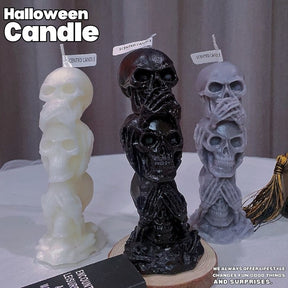 💪Halloween Triple Skull Candle and Candle Holder