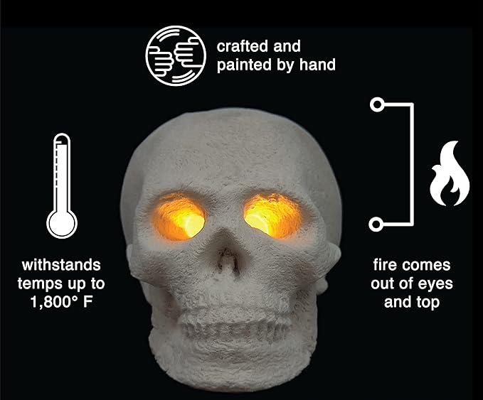 Fireproof Ceramic Skull Fire Log