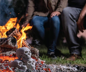 Fireproof Ceramic Skull Fire Log