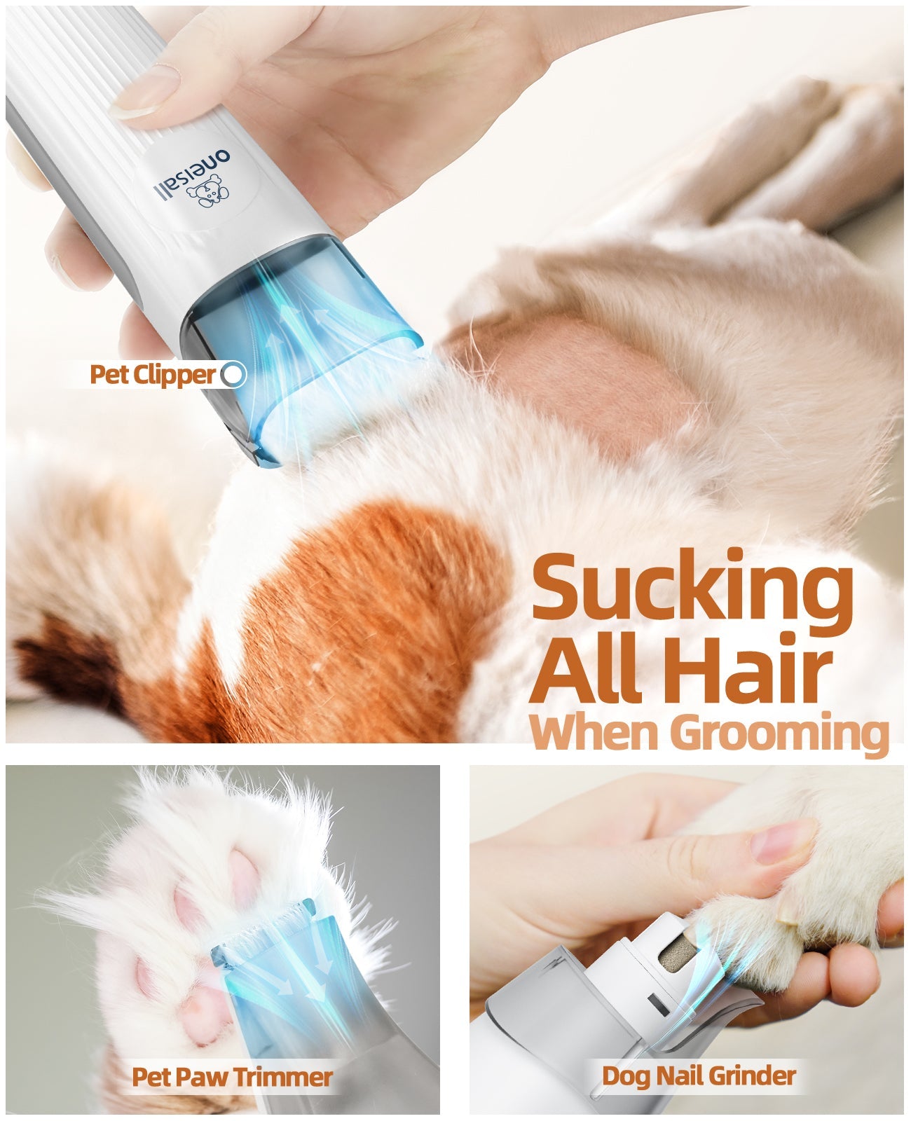 Hair Vacuum & pet Grooming Kit