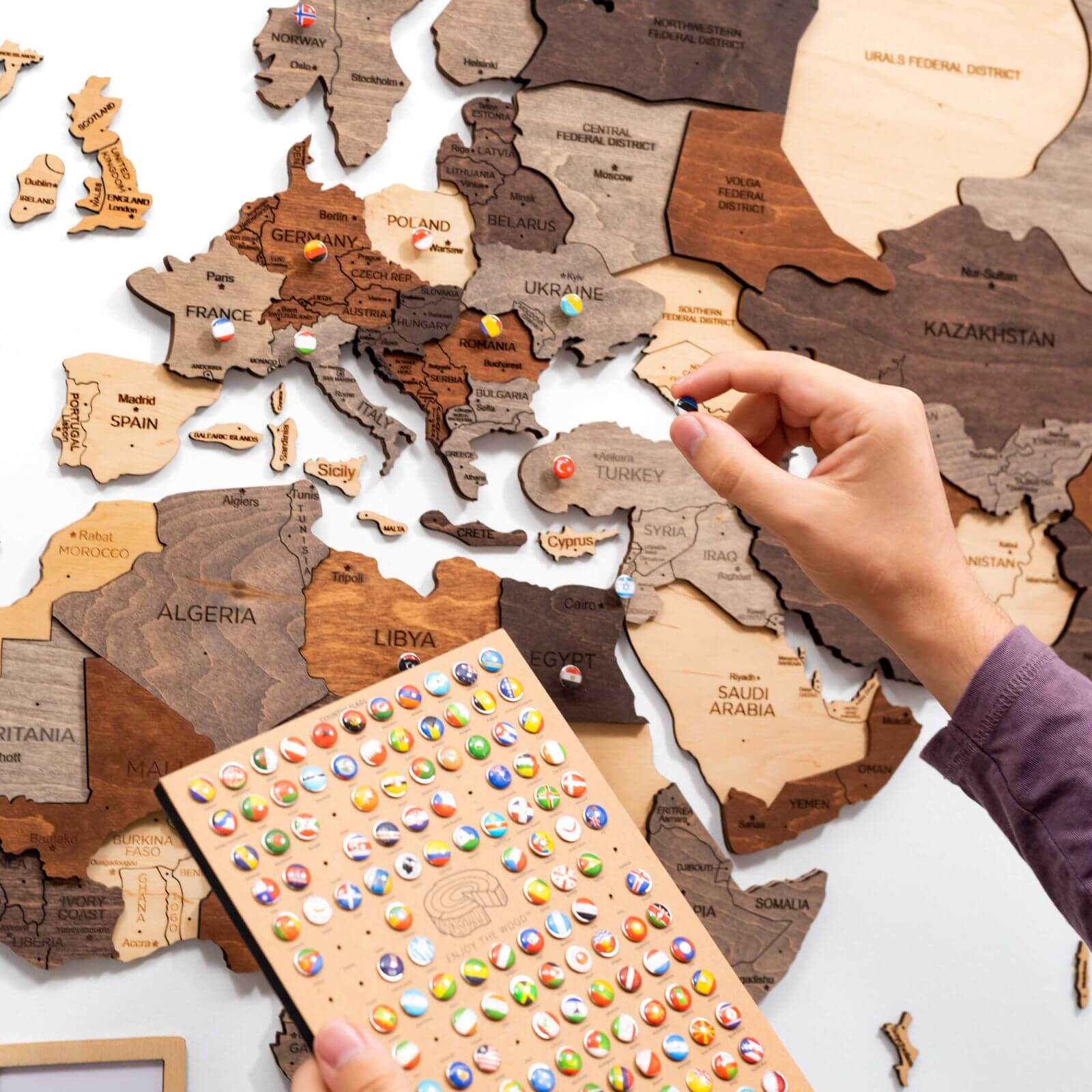 3d world map multicolor